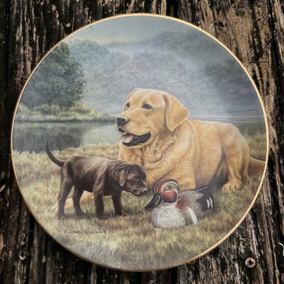 Pair (2) of Franklin Mint Heirloom Recommendation Labrador Retriever Plates M1 - Picture 3 of 11